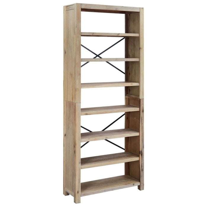 vidaXL Solid Wood Acacia 7-Tier Bookcase Standing Storage Rack Display Shelf