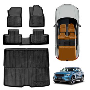 3D Floor Mats Boot Liner Set for Volvo XC40 2018-Onwards  Cargo Car Trunk Luggage Tray