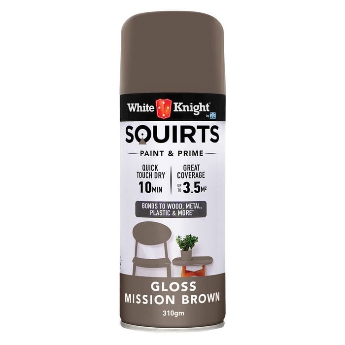 White Knight 310g Mission Brown Gloss Squirts Spray Paint
