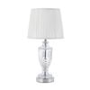 Telbix Debden Modern Table Desk Lamp Light Metal Glass Fabric Chrome Ivory Clear