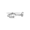 Ignite Laser Airbus Eurocopter EC120 Colibri - Light Utility Helicopter Silhouette Metal Wall Art Coated Black 15.7 inch - 40 cm