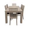 Foxglove 7pc Dining Set 190cm Table 6 PU Seat Chair Solid Mt Ash Wood - White