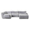 MIUZ 5PC Modular U Shape Sofa,1-5 Seater Grey Sofa Set, Corner, Ottoman, Armless
