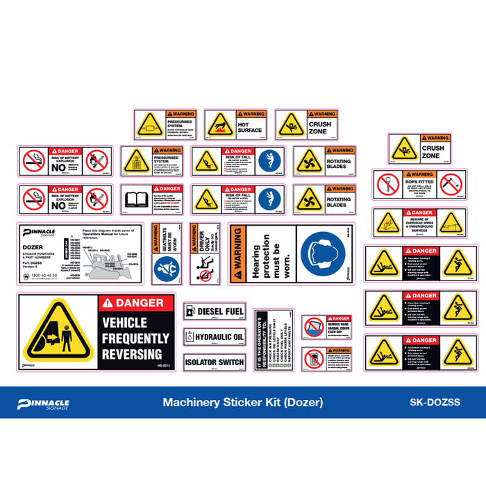 Pinnacle Machinery Dozer Sticker Kit