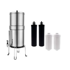 Orku 23l Gravity Benchtop Water Filter System With Gauge - Stainless Steel