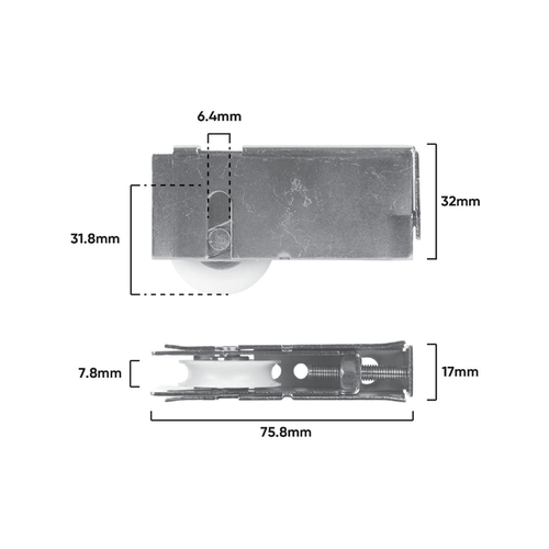 Rolltrak Adjustable Steel Carriage And Acetal Roller - Bunnings New Zealand