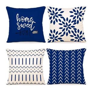 Catzon 4 Pcs Modern Throw Pillow Covers Geometric Flower Pattern for Couch