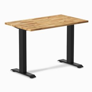 Desky Fixed Height Mini Hardwood Office Desk Matte Black Frame 100cm
