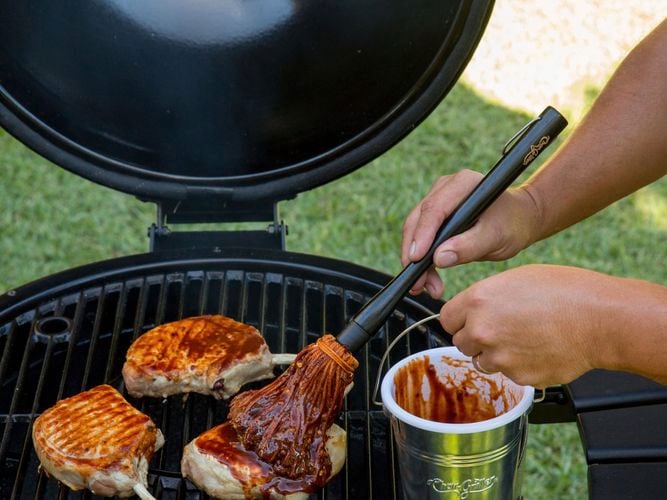 food on a charcoal grill