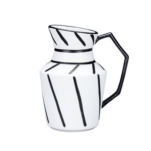 SOGA 23.5x19.5cm Striped Ceramic Pitcher Vase