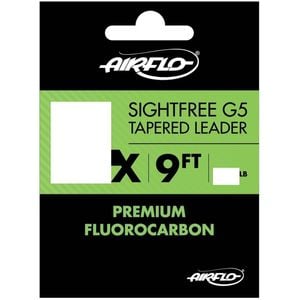 Airflo G5 9' SightFree Fluorocarbon Tapered Fly Fishing Leader 3X  8.4lb