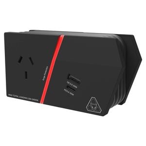 AGS Arlec Gaming Series 2 Outlet Power Board 30W PD Fast Charge Premium Surge Protected