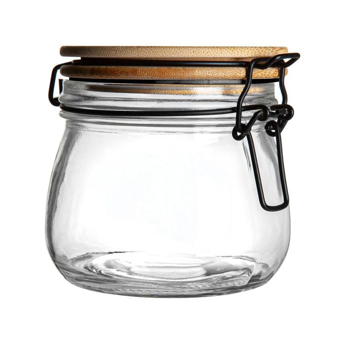 Argon Tableware Airtight Storage Jar with Wooden Lid - Round - 500ml