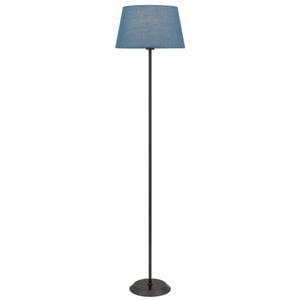 Telbix Jaxon Contemporary Standing Floor Lamp Light Metal Fabric Black Blue