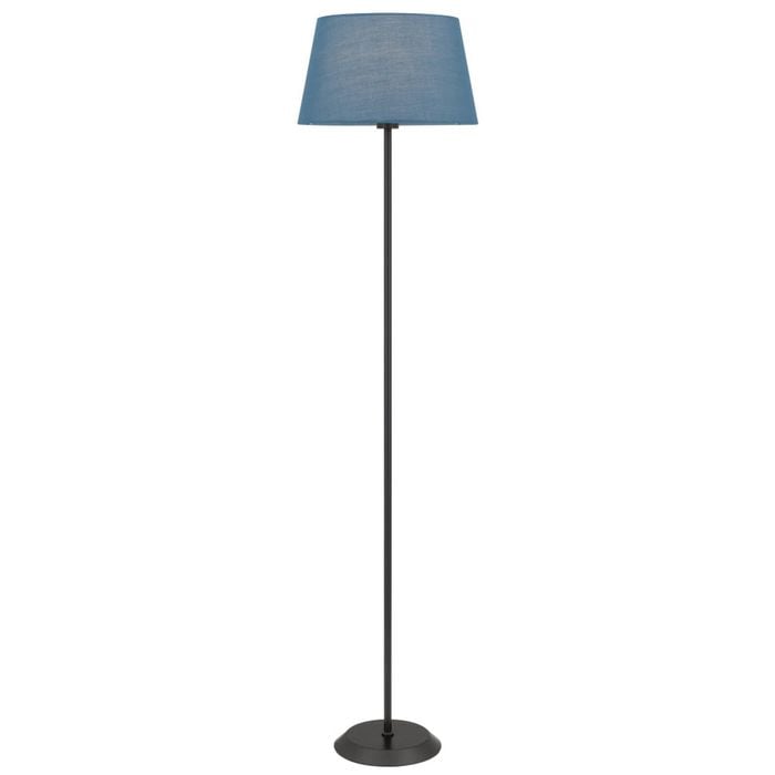 Telbix Jaxon Contemporary Standing Floor Lamp Light Metal Fabric Black Blue