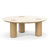Ayra Coffee Table 100cm Round in Cream & Natural Oak