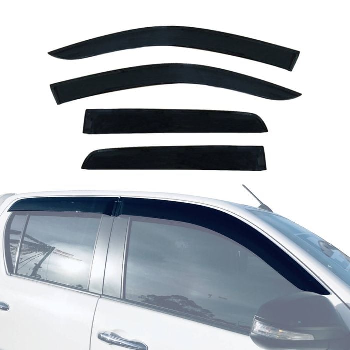 AUSGO Injection Weather Shields for Toyota Hilux Dual Cab 2025-Onwards Weathershields Window Visors Wind Deflectors