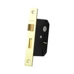 Sylvan 47mm Polished Brass 3 Lever Mortice Lock