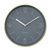 Nextime Nova Wall Clock Brushed Aluminium Elegant Style Gold & Pigeon Blue 30cm
