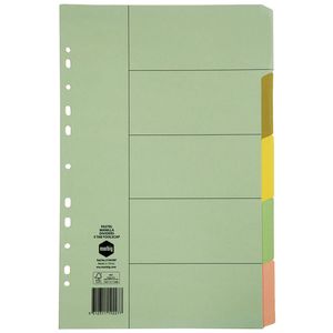 Marbig 5 Tab Manilla Dividers Foolscap (Pastel)