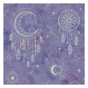 Dreamcatcher Purple/Silver Wallpaper  53cm x 10.05m