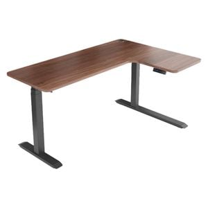 Auslittle Timber  Size 1600x1100 Dual Motor Right Corner Electric Standing Desk Sit Stand Table
