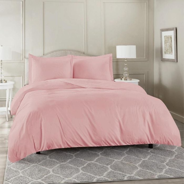 Luxor King Blush Color 1000TC 100% Cotton Quilt Doona Duvet Cover Pillowcase Set