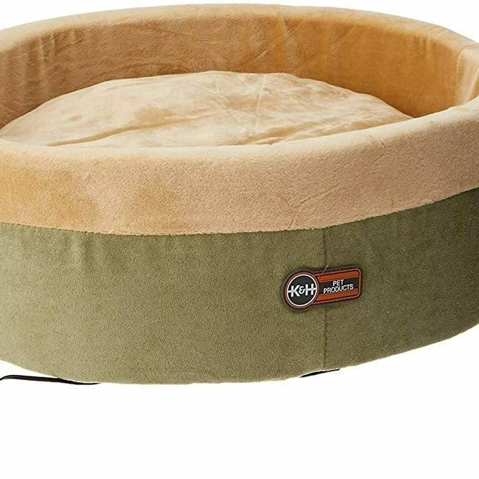 K H Thermo Kitty Circular Heated Cat Bed Sage 50cm