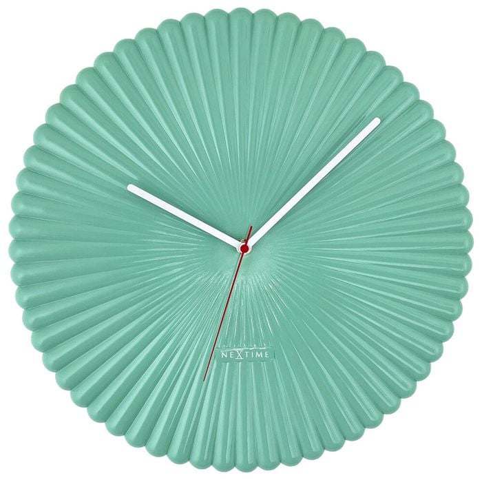 NeXtime Mousse Silent Wall Clock Glossy Green Dial 40x40x4cm Polyresin Case