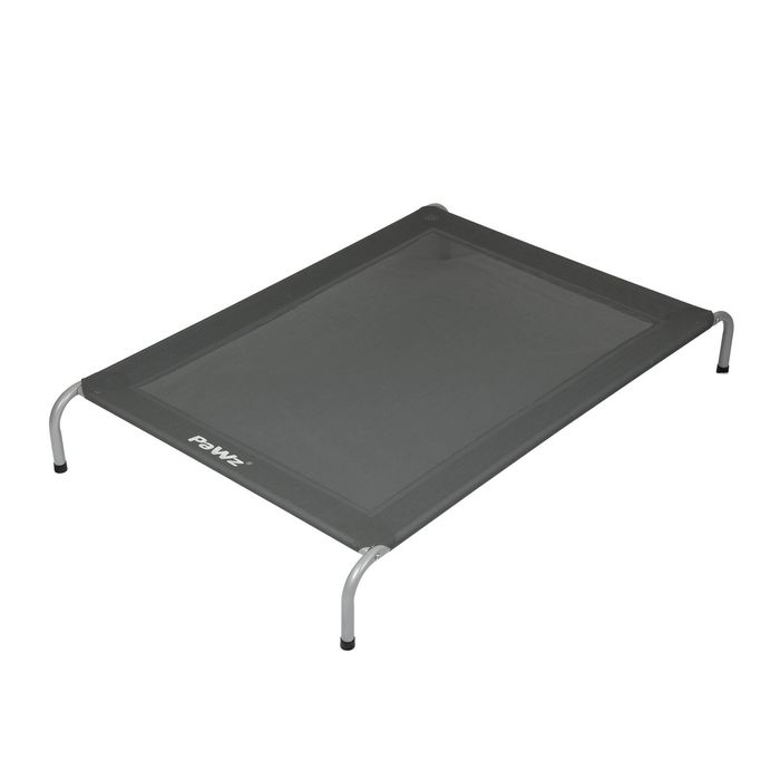 PaWz Raised Dog Bed Large Outdoor Pet Cot Teslin Mesh 105x80x20cm,Grey