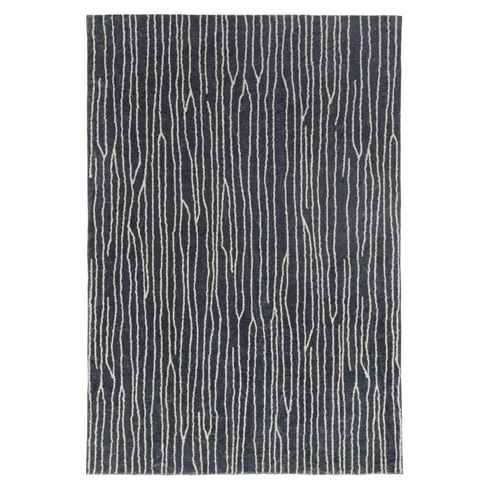 Loopsie-230cm X 160cm-malha Black And Ivory Stripe Washable Rug