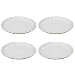 Ladelle Marguerite 4 Piece Dinner Plate Set - White