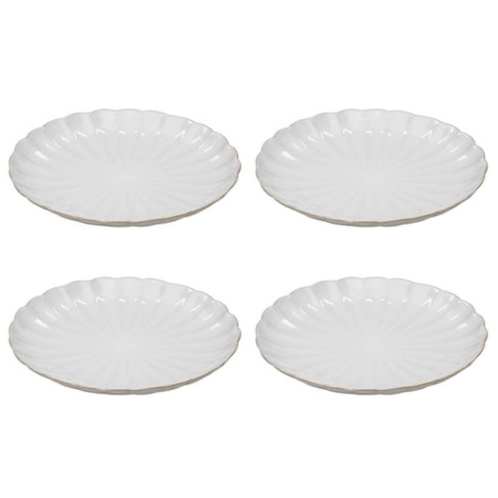 Ladelle Marguerite 4 Piece Dinner Plate Set - White