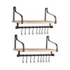 Levede Floating Shelf Brackets Heavy Duty Wall Mount Display Rack 2Pc Black