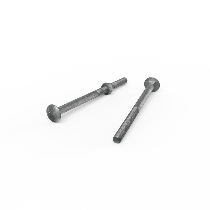 ZENITH M10 x 170mm Hot Dip Galvanised Cup Head Bolts & Nuts - Each