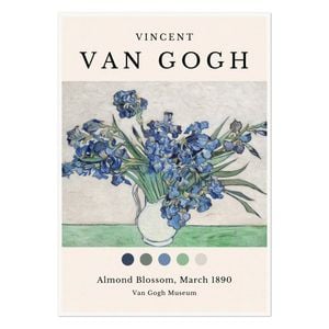 Galrie Van Gogh's Irises in Vase Iconic Post-Impressionist Art Print for Home Decor, Poster Only, A4 21 x 30cm (8 x 12inch)