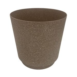 Moda 22cm Brown Round StoneLite Self Watering Plastic Pot