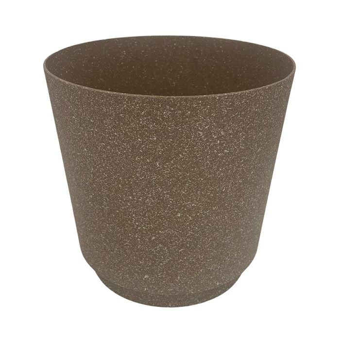 Moda 22cm Brown Round StoneLite Self Watering Plastic Pot