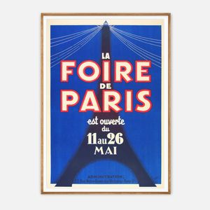 Galrie Vintage La Foire de Paris Poster - Iconic French Event Art Print, Wood Frame, A2 42 x 60cm (16 x 24inch)