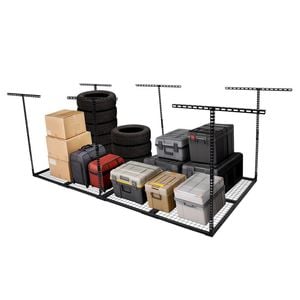 4x8ft Overhead Garage Storage Rack Heavy Duty Adjustable Mounted