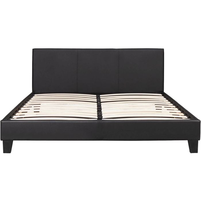 Monica PU Leather Double Bed Frame - Black