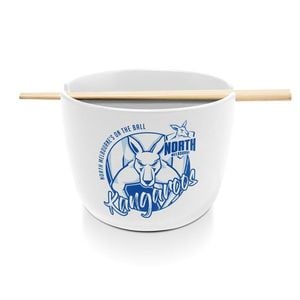 Afl Noodle Bowl With Chopsticks - Kangaroos - Ceramic - 490ml Capacity
