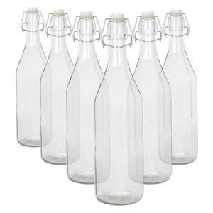 Argon Tableware Glass Bottles with Swing Top - 1.1 Litre - Pack of 6