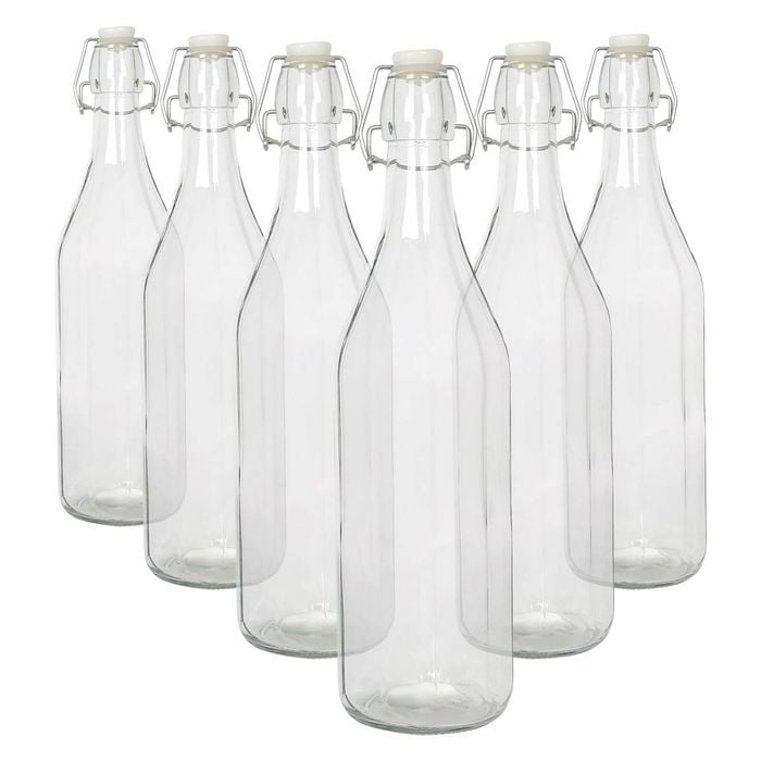Argon Tableware Glass Bottles with Swing Top - 1.1 Litre - Pack of 6