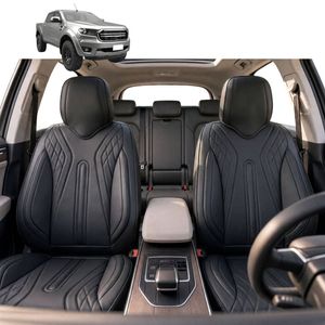 Australian Goose Front Seat Covers for Ford Ranger 2018 - 2022 (PX3 Dual Cab Ute) - PU Leather, Black (2pc)