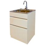 Dissco 565mm Cream Elite Twin Drawer Laundry Tub