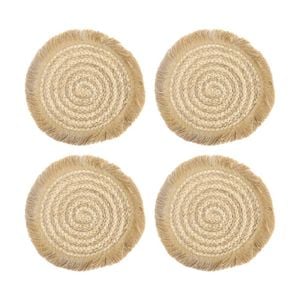 4pk Lvd Panama Corn Husk/sea Grass Decorative Kitchen Placemat 30x30cm Natural