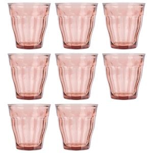 Duralex Picardie Glass Tumblers - 250ml - Pink - Pack of 8