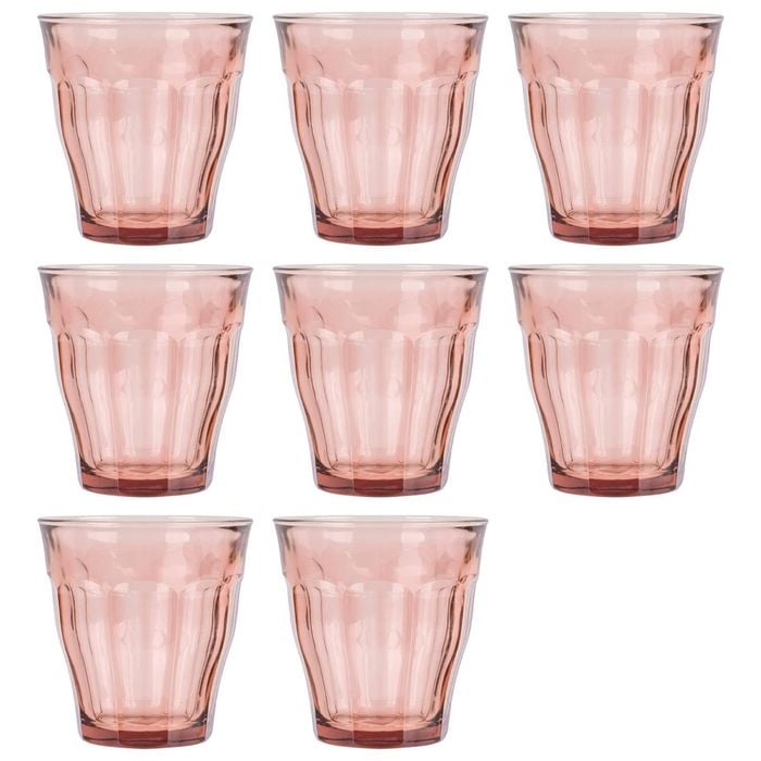 Duralex Picardie Glass Tumblers - 250ml - Pink - Pack of 8
