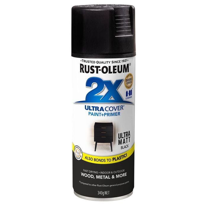 Rust-Oleum 340g 2X Ultra Cover Ultra Matt Black Spray Paint